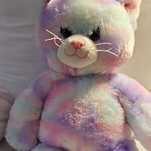 Build-A-Bear Pastel Swirl Kitty Plush Stuffed Animal Pink  Purple Colors